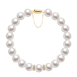 GiO珠宝无核淡水珍珠欧若拉极光18K金磁吸扣钻石手链手串女吉尔德