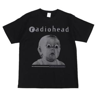 Radiohead电台司令摇滚乐队数码印花美式街头嘻哈复古黑色短袖T恤