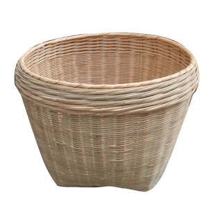 竹编箩筐竹篓收纳竹筐淘米筐 粮食筐细果篮带盖圆形藤编家用大号