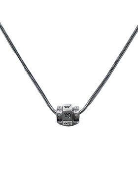 钛钢不生锈可旋转吊坠小众项链