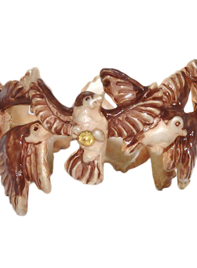 palnartpoc麻雀原创女动物胸针