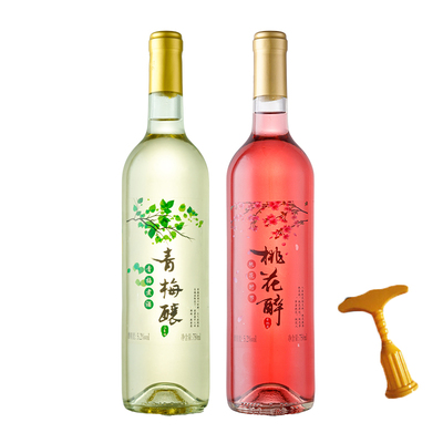网红露酒三生三世青梅桃花酿果酒女士低度甜红酒组合750ml×2支