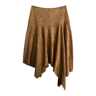 TCCW麂皮绒不规则纯色半身裙女秋季新款Best U百搭显瘦A字裙长裙