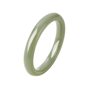 和田玉青玉青白玉手镯 新疆产天然镯子带糖青白玉镯细料温润细腻