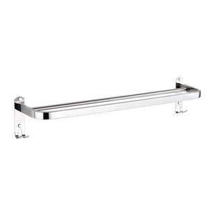 304加厚浴室不锈钢毛巾杆挂杆免打孔卫生间单杆双杆毛巾架子加长