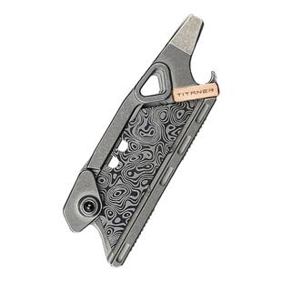 TITANER北斗作钛合金多功能edc伸缩美工刀梯形战术安全手推刀便携