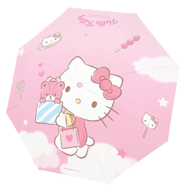 凯蒂猫雨伞晴雨两用自动黑胶可爱