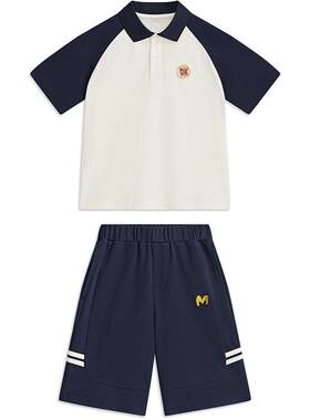 【两件套】MQD男童夏装套装夏季青少年短裤儿童短袖T恤po