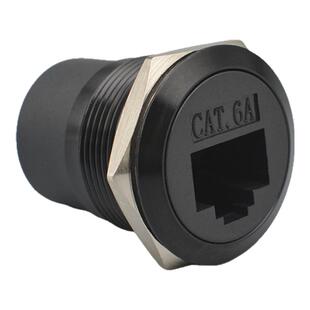 黑色圆型模块RJ45网络插座TYPEC连接器HDMI直通USB转接口工业设备