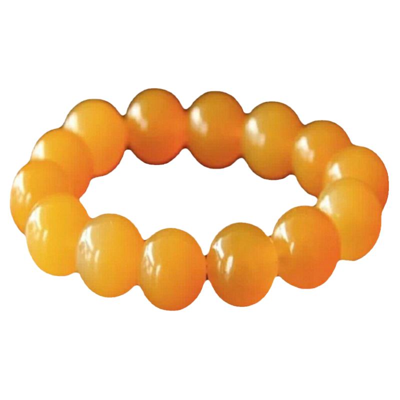 云南龙陵冰种黄龙玉圆珠佛珠手链 老黄玉 男女款精品黄玉石手串