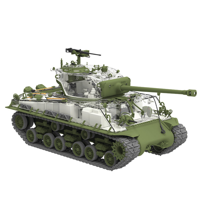 麦田拼装战车模型M4A3谢尔曼坦克