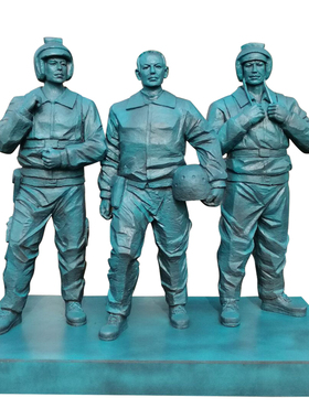 部队文化红军人物玻璃钢仿铜