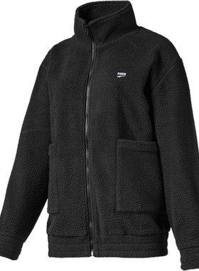 Puma/彪马正品女款休闲全拉链立领毛绒保暖运动外套595698-01