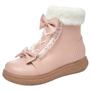 女童洛丽塔JK短靴2025冬季儿童公主雪地靴小女孩鞋子防水保暖棉靴