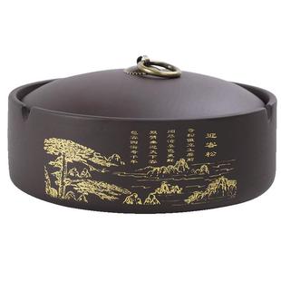 中式紫砂烟灰缸时尚创意个性复古潮流办公室客厅大号家用简约茶桌