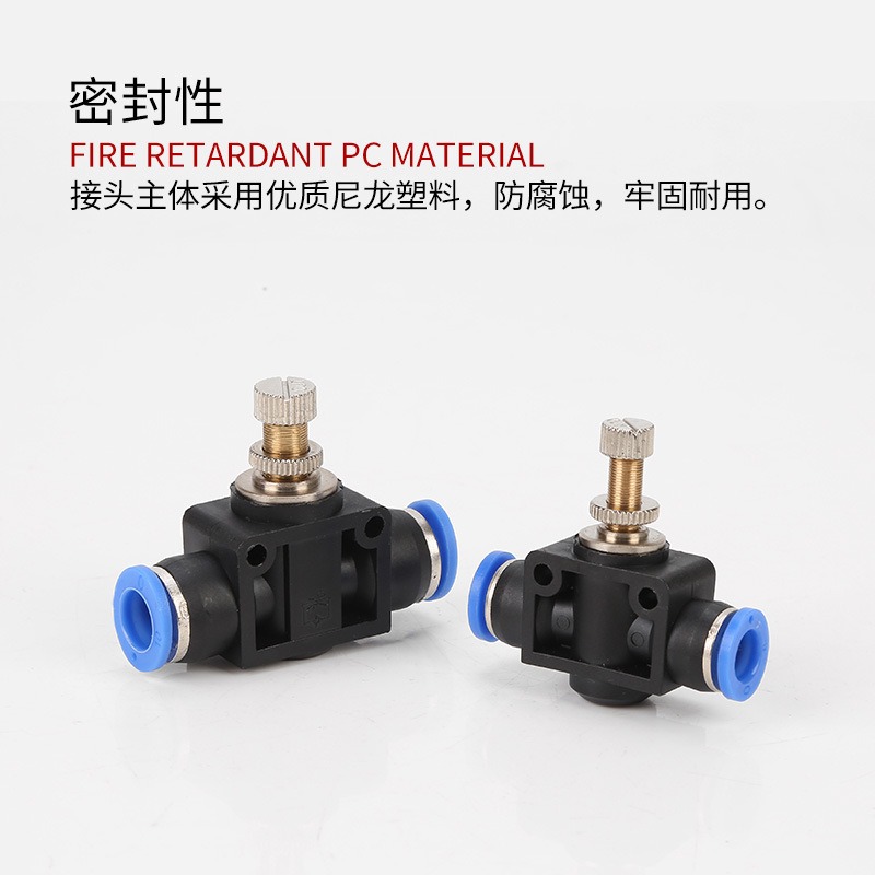 气动接头塑料快插气管快速接头LSA-8管道型直通节流阀PA-6/10/12