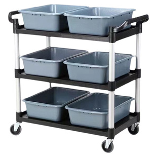 酒店饭店商用餐厅收餐车碗小推车垃圾车带垃圾桶收集车餐饮手推车