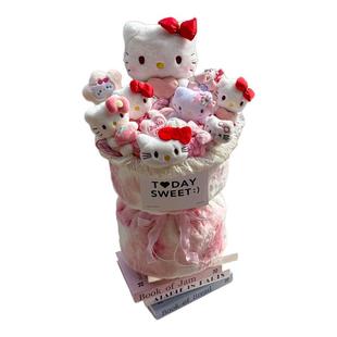 hellokitty玩偶花束新年214情人节生日礼物凯蒂猫手工公仔送女友