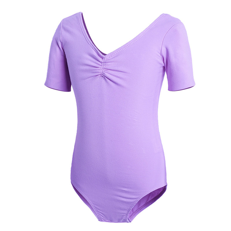 儿童舞蹈服秋冬女童练功服夏季短袖中国舞芭蕾舞服紫色长袖体操服