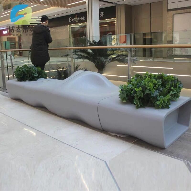 玻璃钢拼接座椅商场休闲椅酒店户外美长条商业陈坐凳长椅现货休息