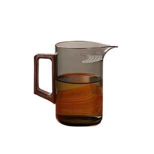 高硼硅玻璃月牙公道杯茶漏一体式大容量带过滤网红分茶器加热方形