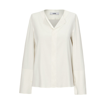 LESS春秋桑蚕真丝长袖V领衬