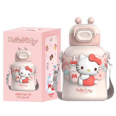 三丽鸥hellokitty凯蒂猫保温水杯库洛米316不锈钢吸管大肚杯子