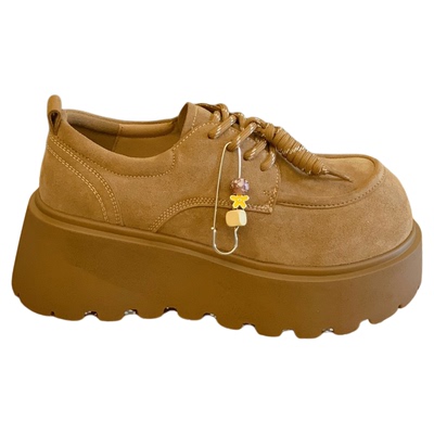 小个子配裙子全包厚底大头勃肯鞋