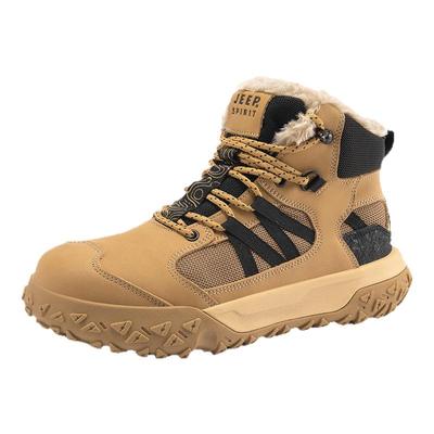 jeep吉普雪地靴男鞋2025冬季新款保暖加绒加厚防寒男士高帮棉鞋子