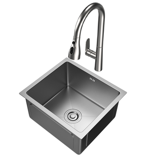 厨房不锈钢水槽单槽小尺寸嵌入式吧台台中台下盆手工洗菜盆大单槽