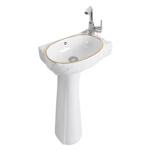 简易立柱盆家用洗脸盆一体式陶瓷洗手盆小户型落地式迷你阳台面盆
