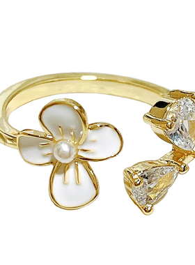 春季热销山茶花黛小西开口戒指