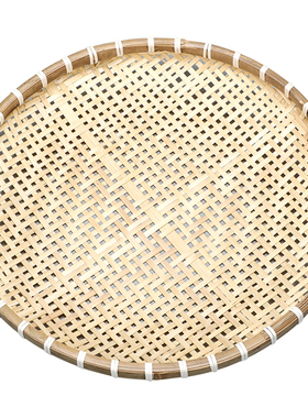 竹编制品圆形农家果盘收纳篮洗