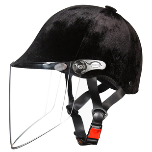 新国标四季电动车头盔女丝绒马术夏天电瓶防晒安全帽秋冬保暖半盔