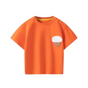 【门店同款】初衣萌纯棉多巴胺配色圆领男女童短袖T恤休闲上衣