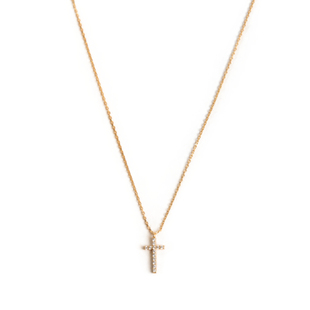 bm十字架项链女新款精致细链水钻小吊坠锁骨链百搭brandymelville