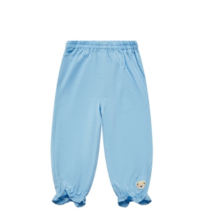 【人棉】PawinPaw卡通小熊童装夏女宝宝荷叶边长裤儿童裤子