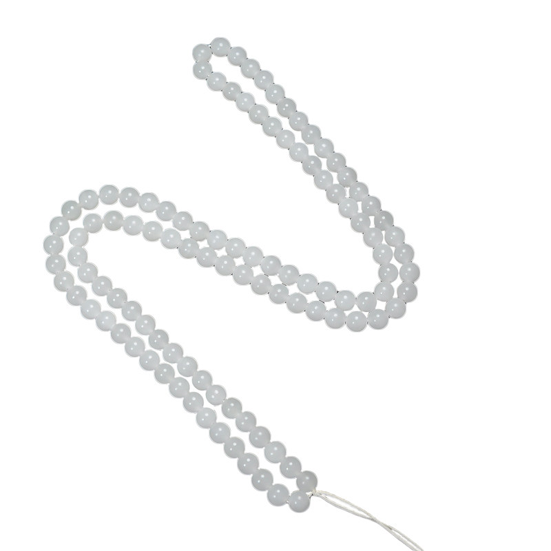 新疆和田玉羊脂白玉项链挂绳108颗3mm4mm5mm6mm7mm8mm玉石串玉链