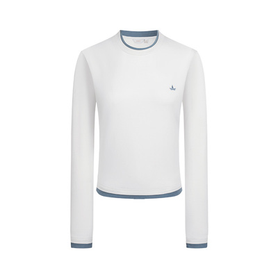 Navigare假两件合身高弹长袖T恤