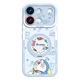哆啦a梦适用vivos60手机壳带支架新款s50带挂绳系列s30promini软硅胶镜头全包防摔可爱元气版保护壳卡通外壳