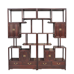 红木博古架 印尼黑酸枝多宝阁 阔叶黄檀古董架中式实木展示置物架