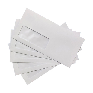 西式5号开窗信封11*22cm白色透明窗口空白无窗可邮寄国际长信封袋