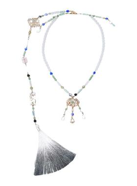 新中式璎珞长背云项圈古风汉服马面裙配饰明制流苏挂件长命锁吊坠