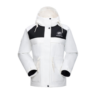 熊猫冲锋衣女三合一加绒外套可收腰2025新款户外工装防风雨登山服