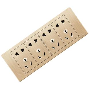 国际电工118型开关插座面板多孔金色6六9九10十连体15孔联排厨房