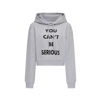 【特享倒计时】Moschino/莫斯奇诺女士连帽套头字母印花短款卫衣