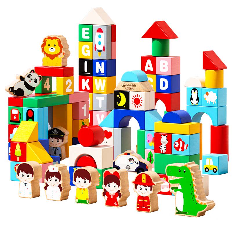 幼儿童大颗粒积木早教木头玩具