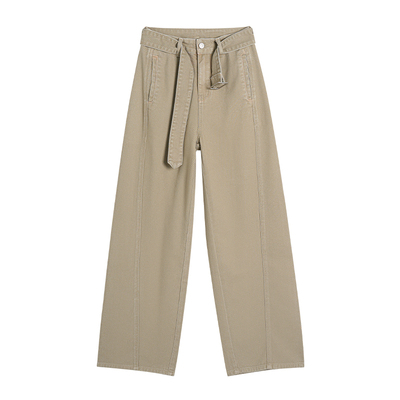 王家有鱼夏季新款阔腿牛仔裤女