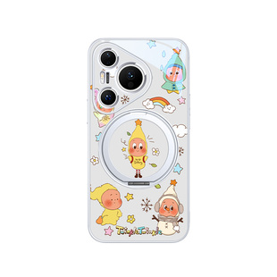 适用华为mate60pro磁吸手机壳带支架pura80pro+简约创意mate70背包星星人pura70支点壳ultra无线充电p80/p70