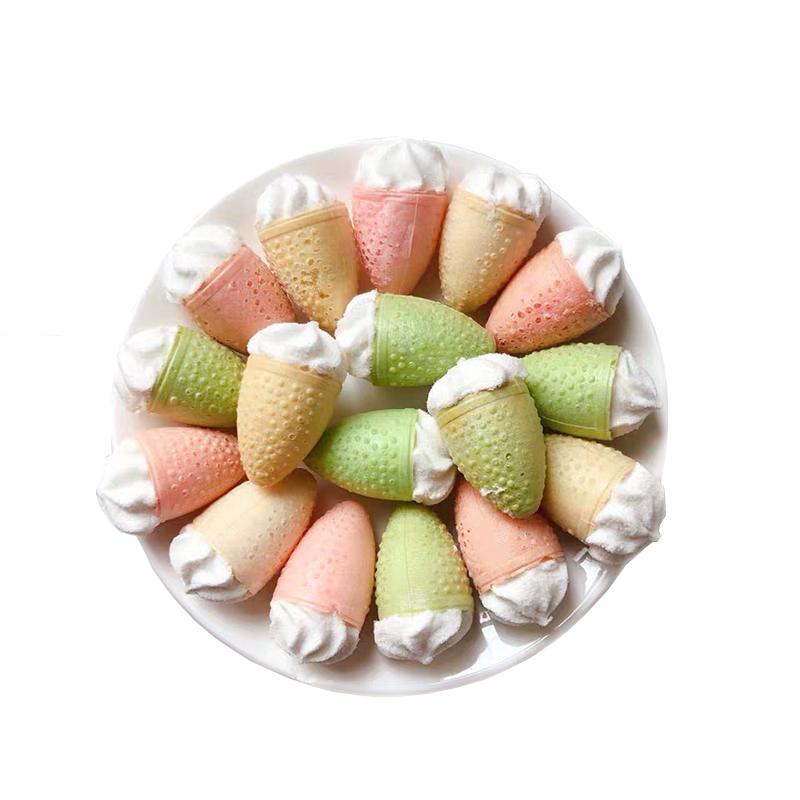 冰淇淋夹心棉花糖草莓味果酱雪糕杯甜筒2/1斤散装糖果糖葫芦串串